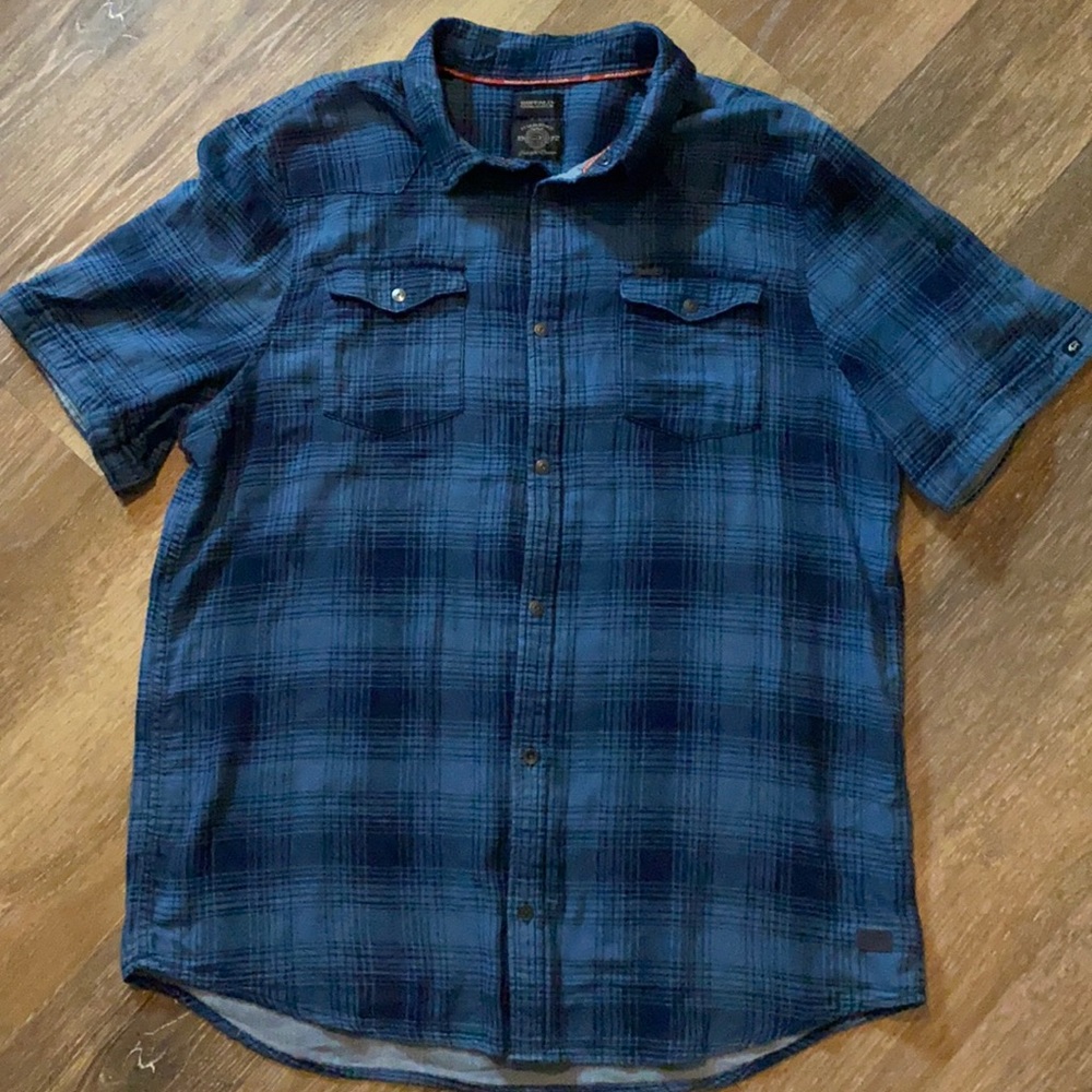 BUFFALO David Bitton blue plaid 100% cotton- XL